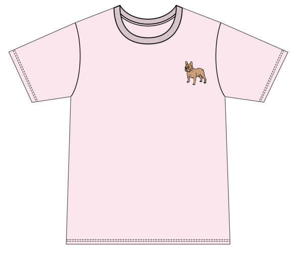 Frenchie Bulldog Embroidery T-Shirt